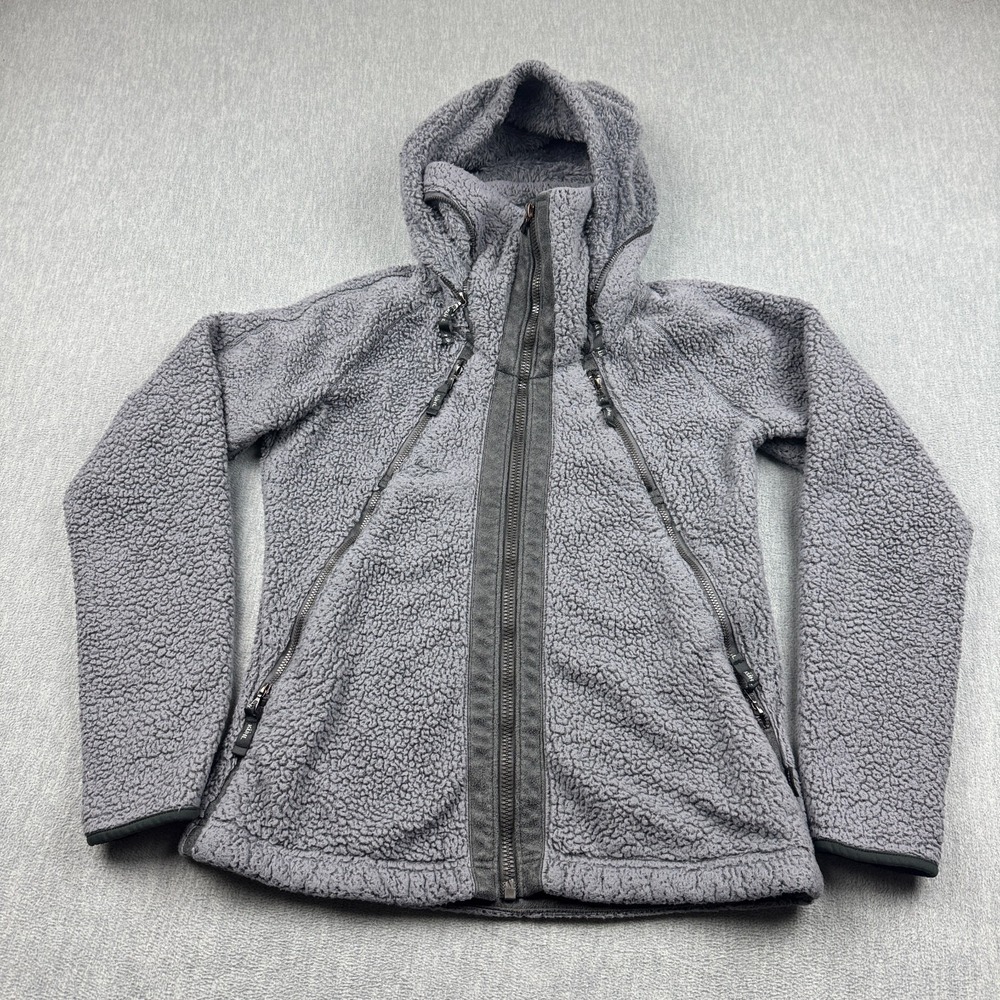 Kuhl Jacket Womens Small Gray Full Zip Flight‎ Sherpa Fleece Hooded  Outdoors